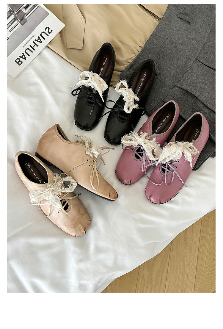 Karin Luna In Stock In Stock  Xiaohongshu Hot Sale Full Leather Round Toe Deep Mouth Single Shoes