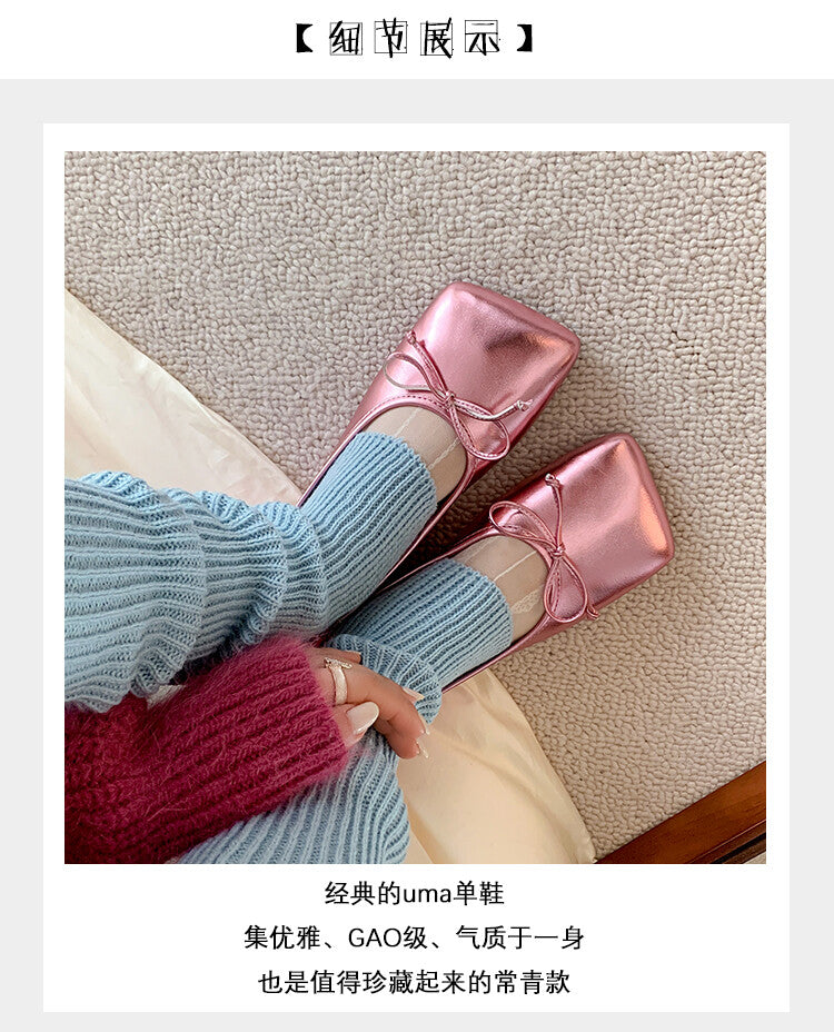 Karin Luna In Stock Spot Goods  Hurry up and grab this hot item!！Square-Toed Flat Granny Shoes