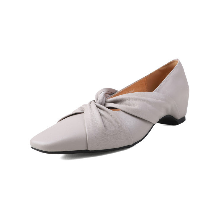 Karin Luna Cross Design Square Toe Hidden Wedge Shoes