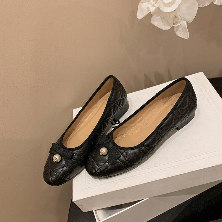 Karin Luna In Stock Spot Goods  Dior's popular retro flat rhombus-pattern granny shoes First Layer Sheepskin Full leather inside and out