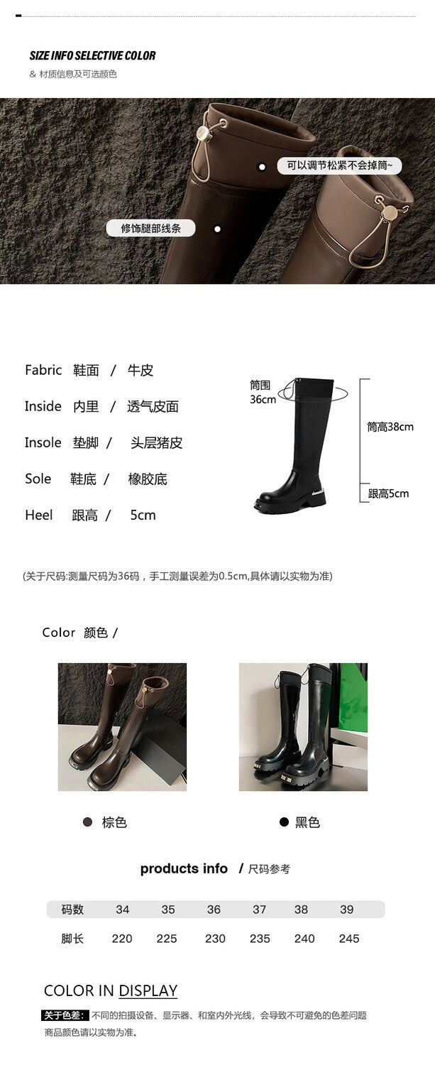 Karin Luna High Volume Bestseller  Comes with data plan included Front Metal Patch Drawstring design Full Cowhide Long Boots