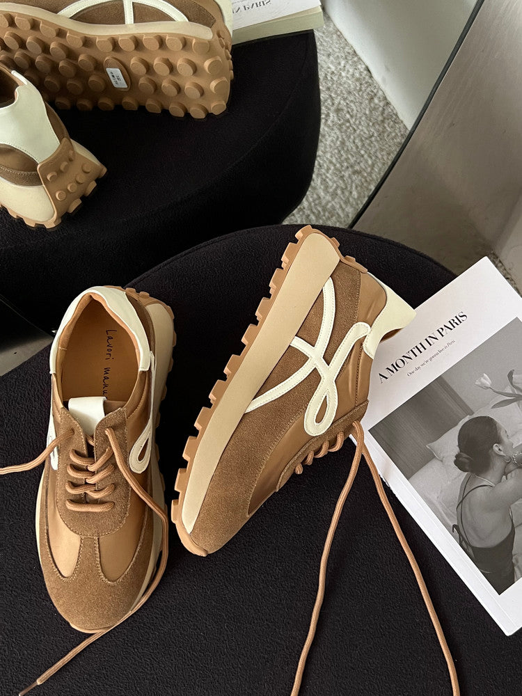 Karin Luna Casual Shoes Series~  In Stock Hot-Selling Versatile Lace-Up Thick-Soled Deep Mouth Single Shoes