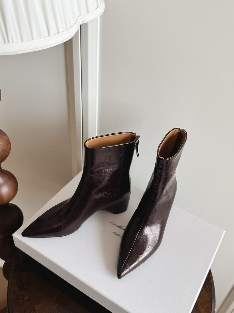 Karin Luna Versatile Elegant Style Pointed Toe Hidden Wedge Short Boots