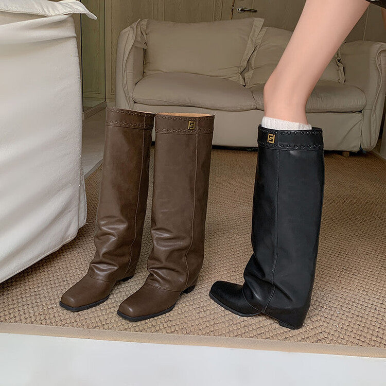Karin Luna cool girl Stylish and Sweet Square-Toe Booties