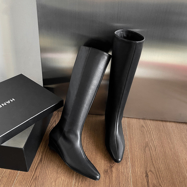 Karin Luna In Stock  In-stock Square Toe Straight Slip-on Long Boots