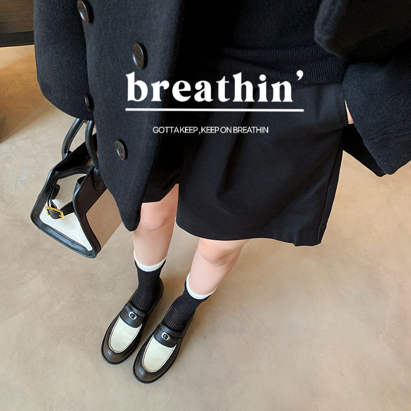 Karin Luna Casual Shoes Series~  In stock Classic color-blocking British style deep-mouth single shoes