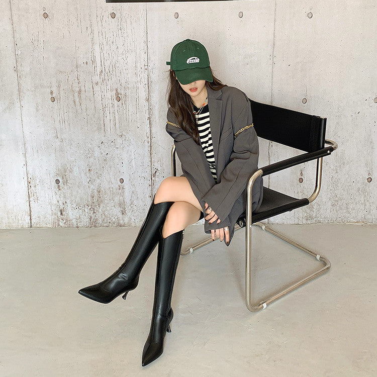 Karin Luna Elegant Style v Pointed Toe Stiletto Long Boots