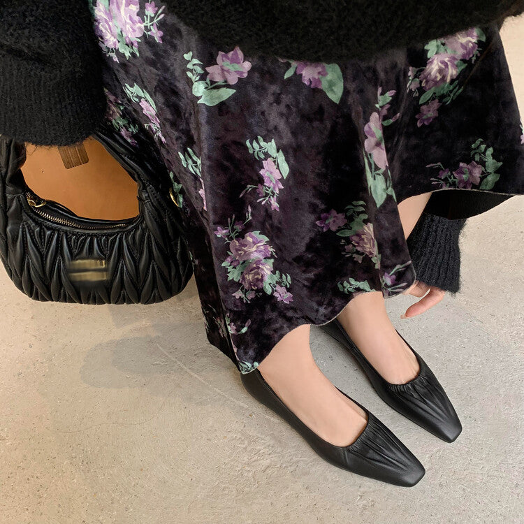 Karin Luna fell in love at first sight~ Spot Goods  Spot Goods Vintage Wrinkled Hollow Soft Sheepskin Elegant Versatile Single Shoes