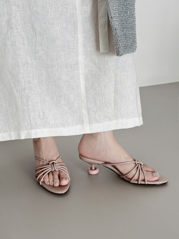 Karin Luna In Stock In Stock  In Stock Round Toe Cross Hollow Round Toe Stiletto Slippers