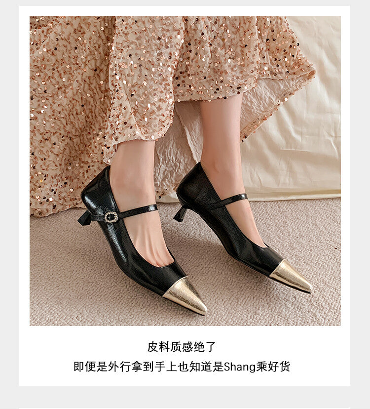 Karin Luna In Stock  Spot Goods In Stock  Classic Color Block Pointed Toe Hot-Selling Elegant Stiletto Pumps