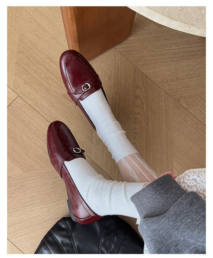 Karin Luna In Stock Spot Goods Basic Versatile British Style Single Shoes