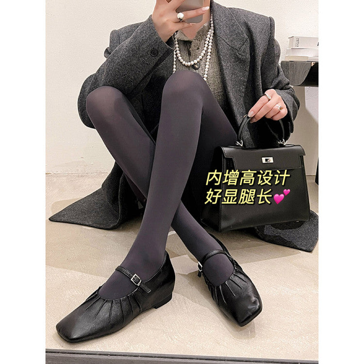 Karin Luna In Stock Spot Goods  Vintage Wrinkled One-Strap Granny Flats