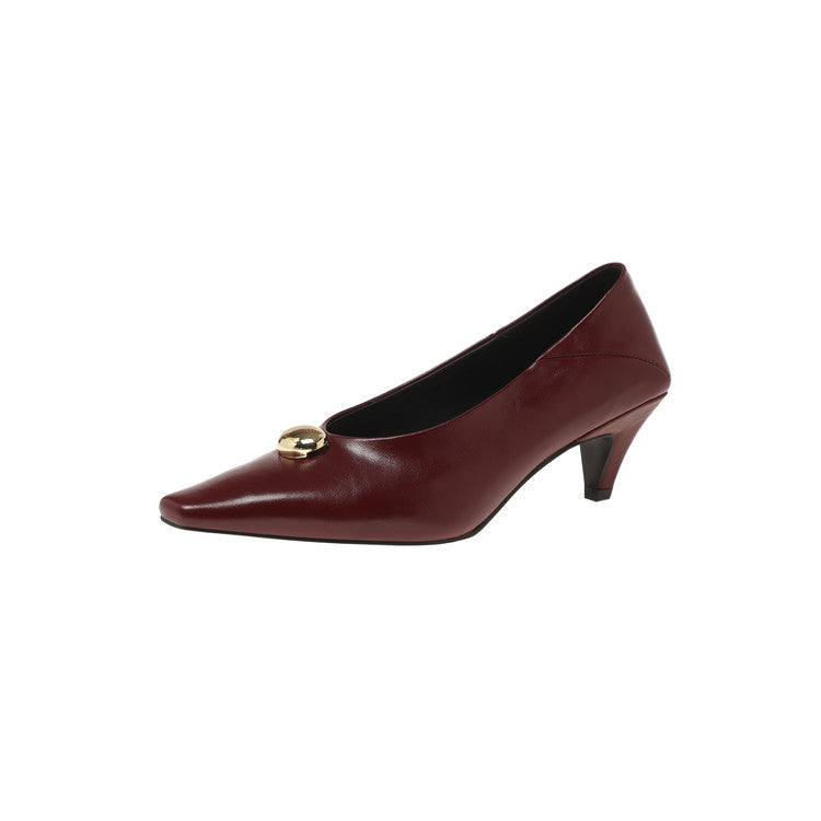 Karin Luna In Stock In Stock ~Basic Versatile French Style Small Square Toe Shallow Mouth Single Shoes