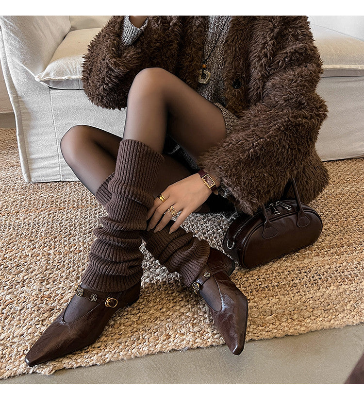 Karin Luna In Stock Spot Goods    Retro Classic Metal Camellia Irregular Heel Single Shoes