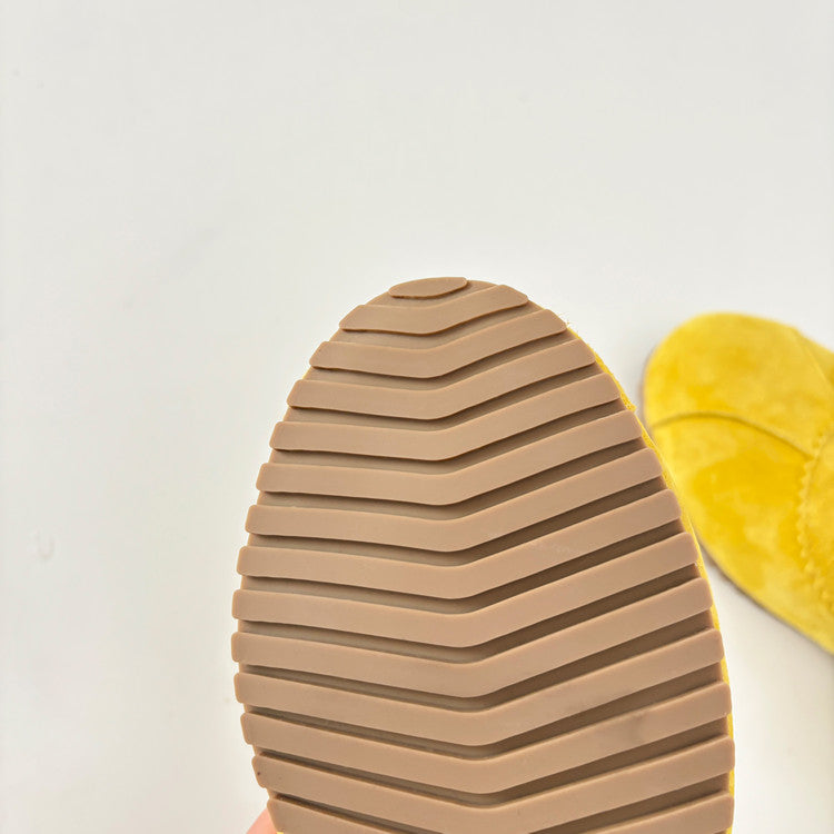 Karin Luna Casual Shoes Series~  In Stock In Stock Magic Tape Round Toe Internal Height Increase Single Strap Flats