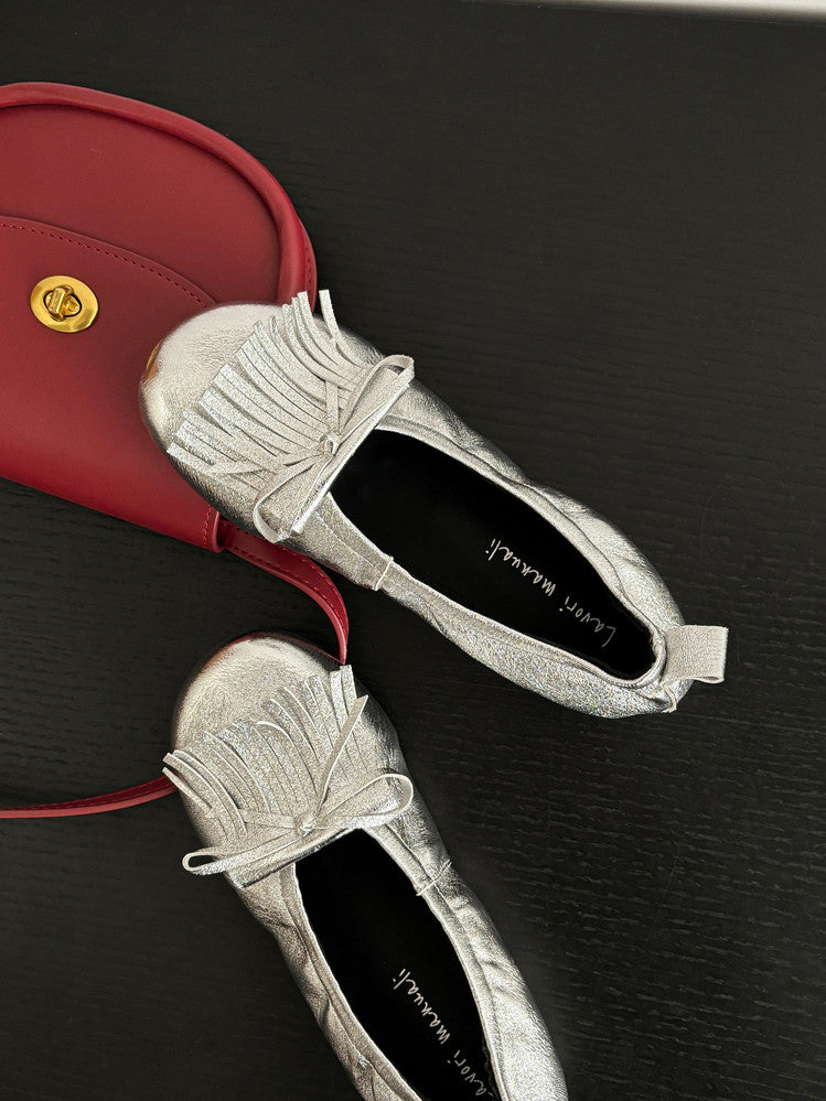Karin Luna In Stock Spot Goods   Tassel Round Toe Hidden Wedge Mary Jane Shoes