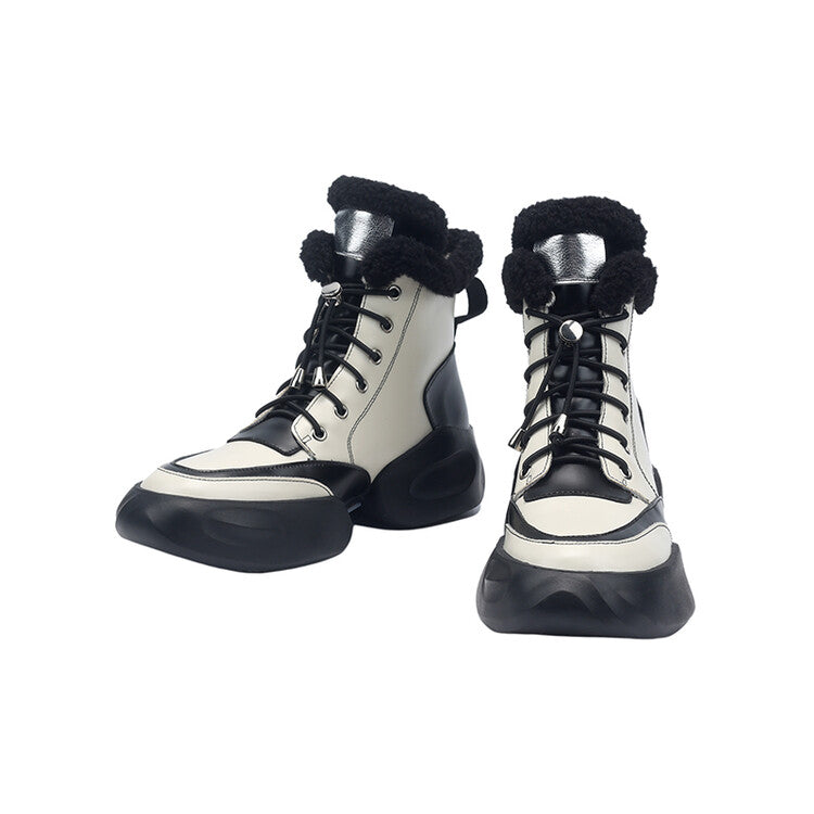 Karin Luna In Stock  Spot Goods  Hot-selling Sports Thick Sole Thickened Fur Snow Boots Full cowhide