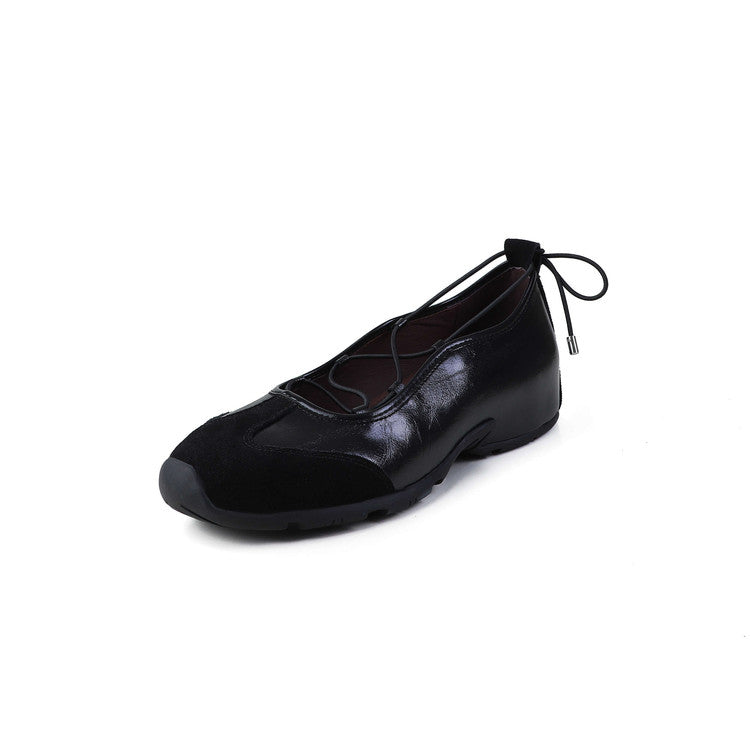 Karin Luna Basic Versatile British Style Casual Lace-up Flats