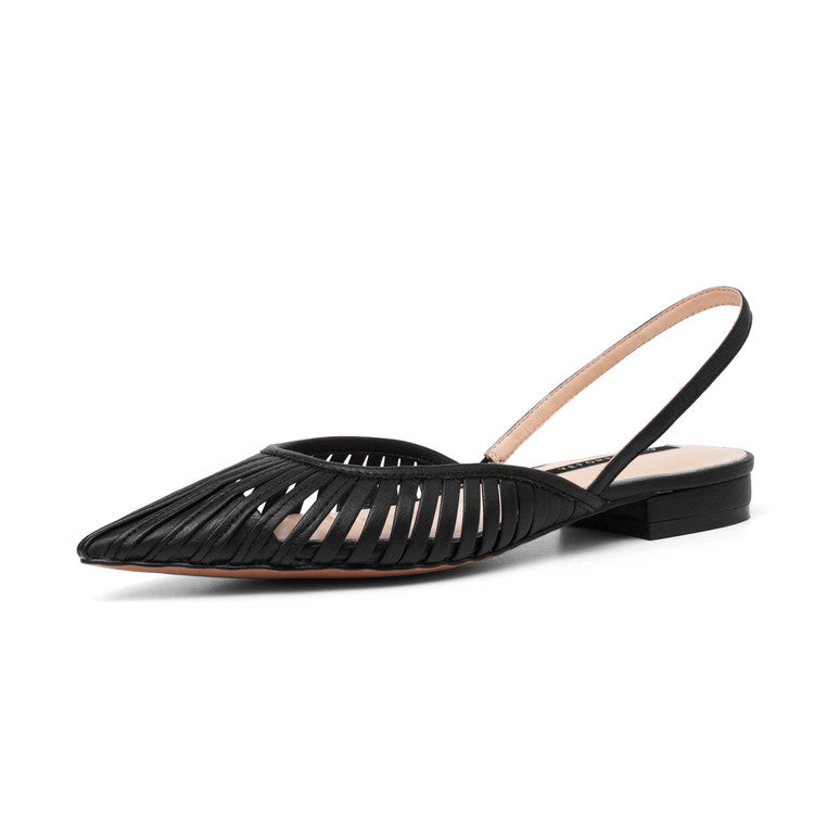 Karin Luna Bestseller Spot Goods French Retro Style Thin Strap Flat Heel Closed Toe Slippers