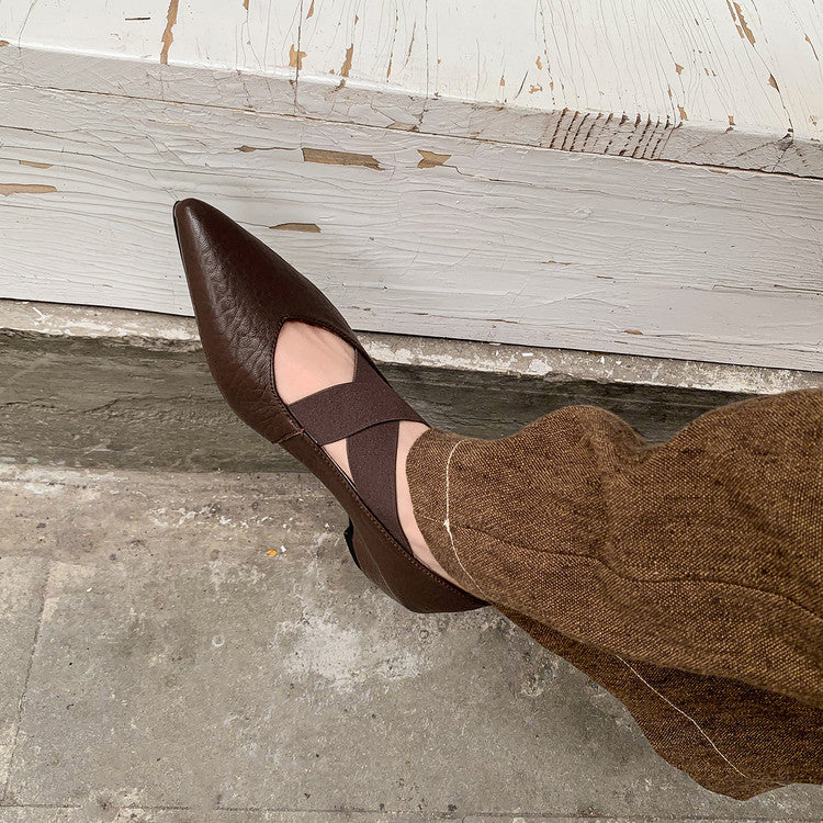 Karin Luna In Stock  Spot Goods  a Large Number of Spot Goods Pointed Toe Cross Strap Hidden Wedge Shoes
