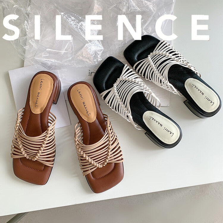 Karin Luna In Stock Spot Goods  Resort Style Handwoven Flat Sole Slippers