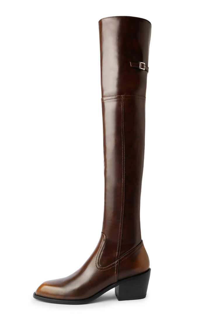 Karin Luna exploded  Three versions exploded Single Fleece Lining Fur Collar Version  Thick Fur Collar Foldable Hot-Selling Full Cowhide Pointed Toe Chunky Heel Classic Style