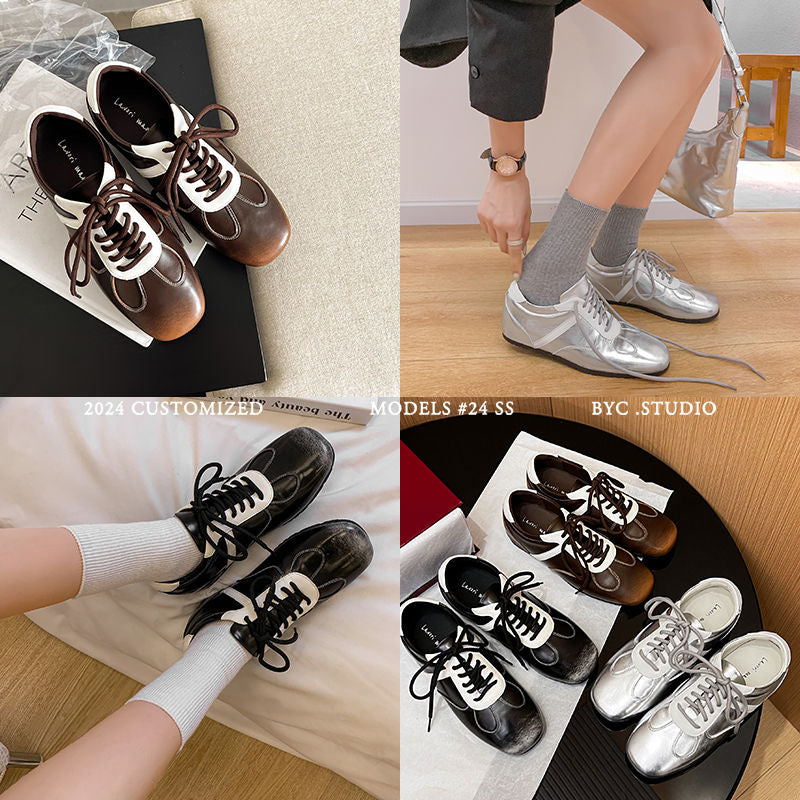 Karin Luna Casual Shoes Series~ Spot Goods Spot Goods Hot-selling Lace-up Hidden Heel Deep Mouth Single Shoes