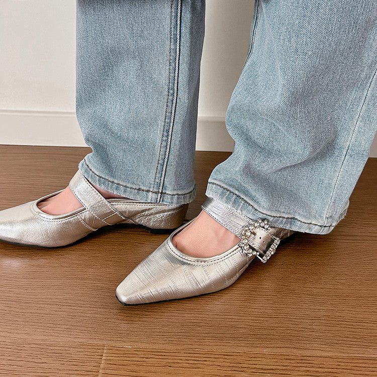 Karin Luna In Stock Spot Goods Full Layer Rhinestone Exquisite Closed-Toe Slippers