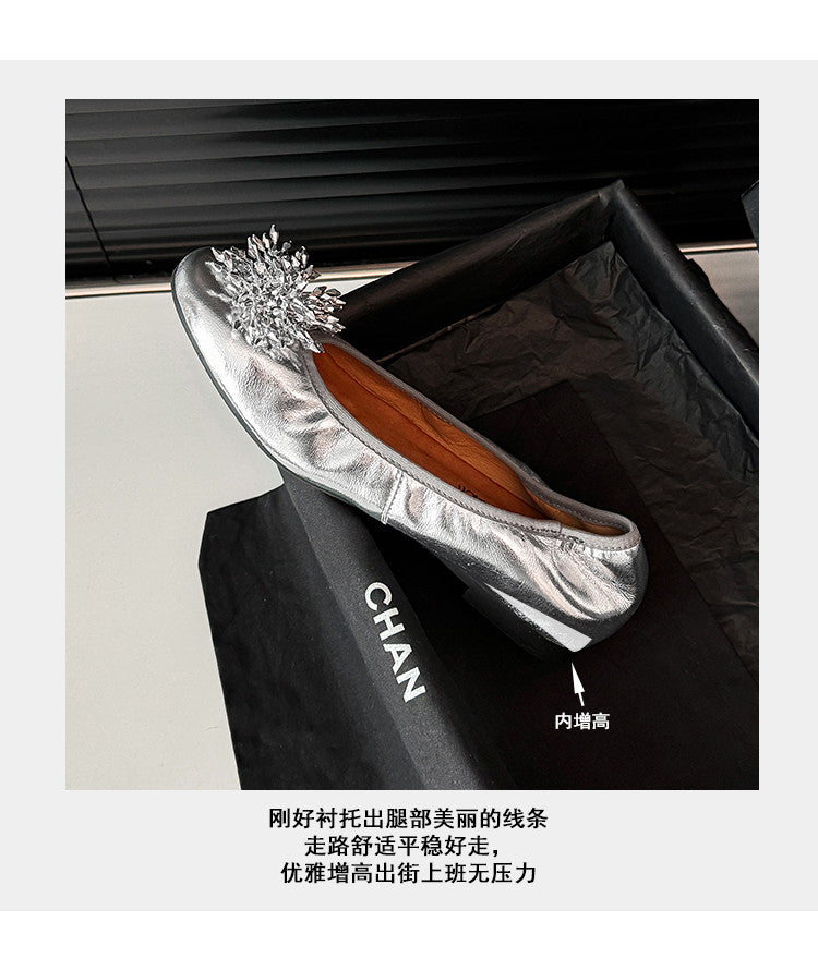 Karin Luna Full Leather Inside and Out~Gorgeous Fireworks Flat Granny Shoes