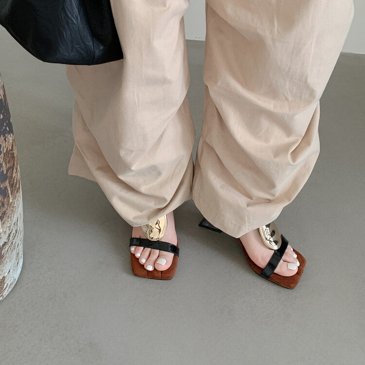 Karin Luna Hot-Selling Fasteners  Irregular Heel Open-Toe Sandals