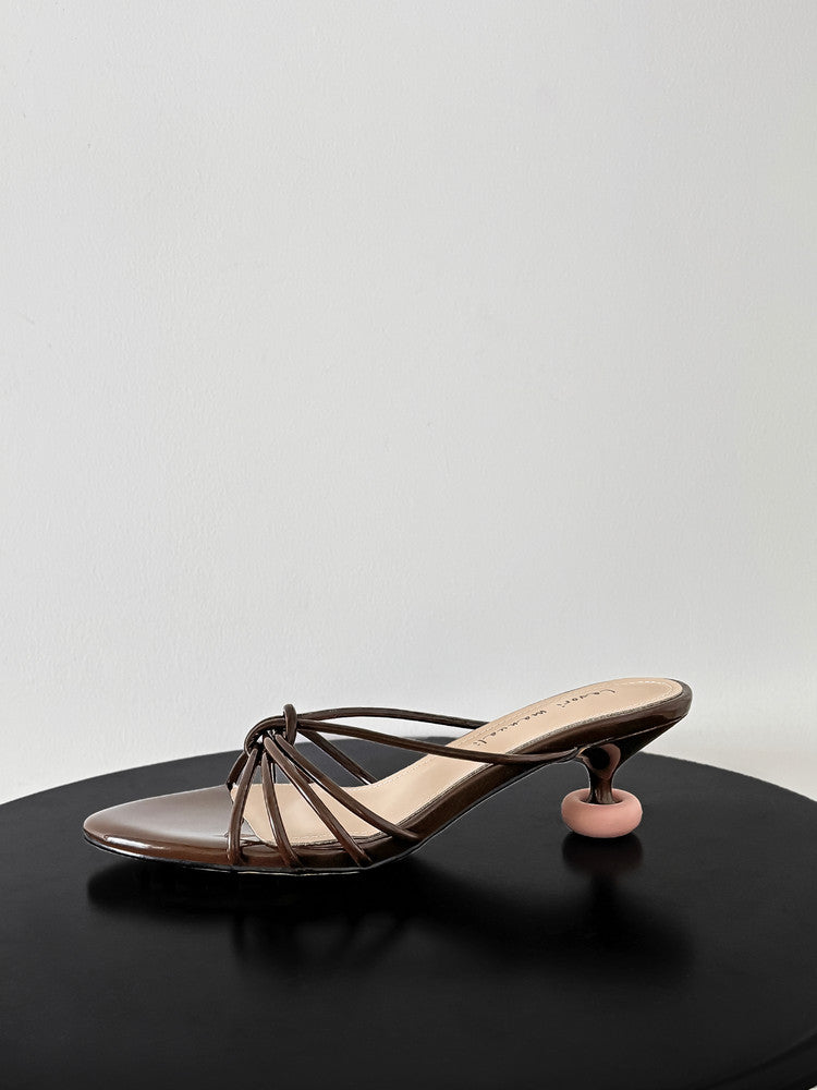 Karin Luna In Stock In Stock  In Stock Round Toe Cross Hollow Round Toe Stiletto Slippers