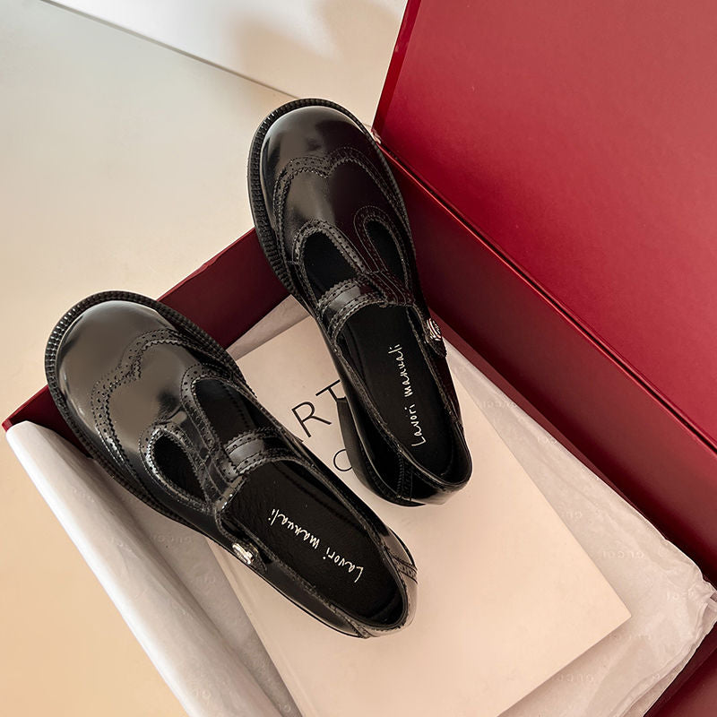 Karin Luna In Stock Spot Goods  Color Matching t Round Toe British Style Single Shoes
