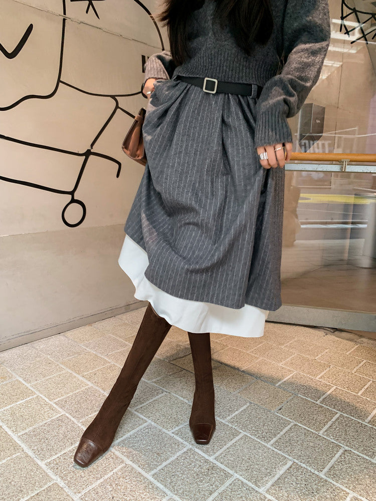 Karin Luna In Stock In Stock Patchwork Long Boots Elegant Versatile