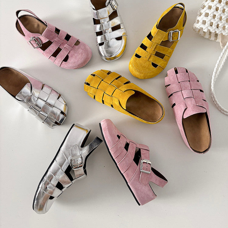 Karin Luna Full Layer Inside and Out~Basic Versatile Perforated Round Toe Birkenstock Shoes