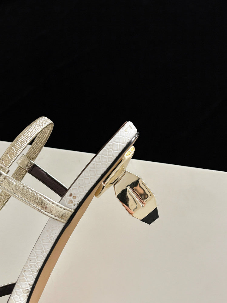 Karin Luna In Stock Spot Goods  French-style Hollow-out Thin Strap Sandals