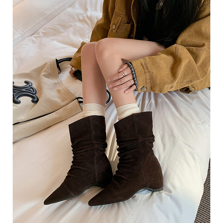 Karin Luna Data Hot Item Pointed Toe Slouchy Matte Western Ankle Boots