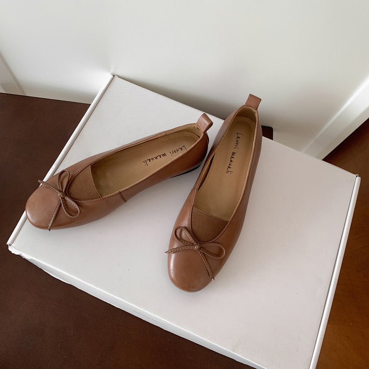 Karin Luna Full Layer Inside and Out~Basic Versatile Bow Hidden Heel Shoes