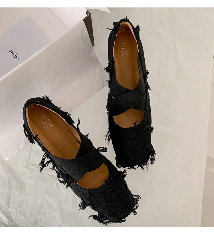 Karin Luna Chinese Pop is the Top Flow~ Orchid Pavilion Preface  New Chinese Style National Aesthetics Retro Cross Strap Mary Jane Shoes