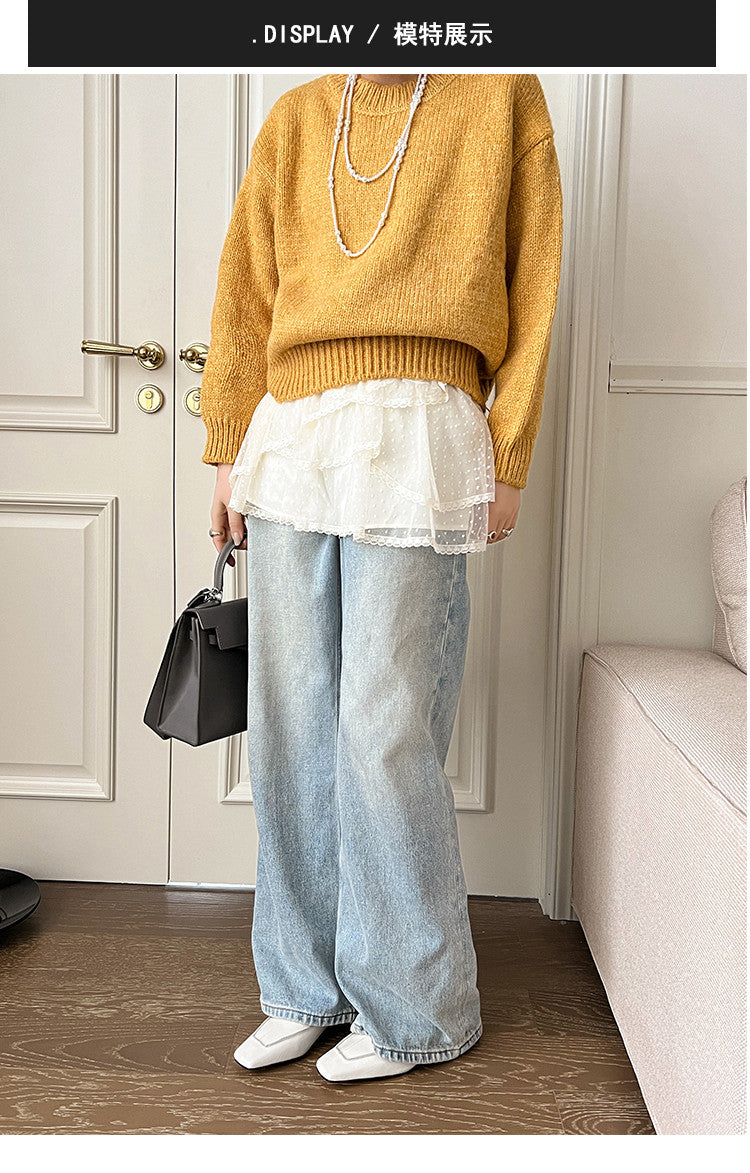 Karin Luna In Stock Spot Goods  Retro Full Leather Square Toe Shallow Mouth Single Shoes