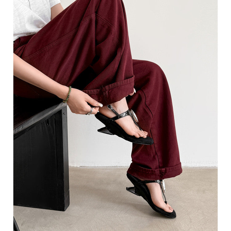 Karin Luna Bestseller Element Square Toe Irregular Heel Super Stable Toe Clip Sandals