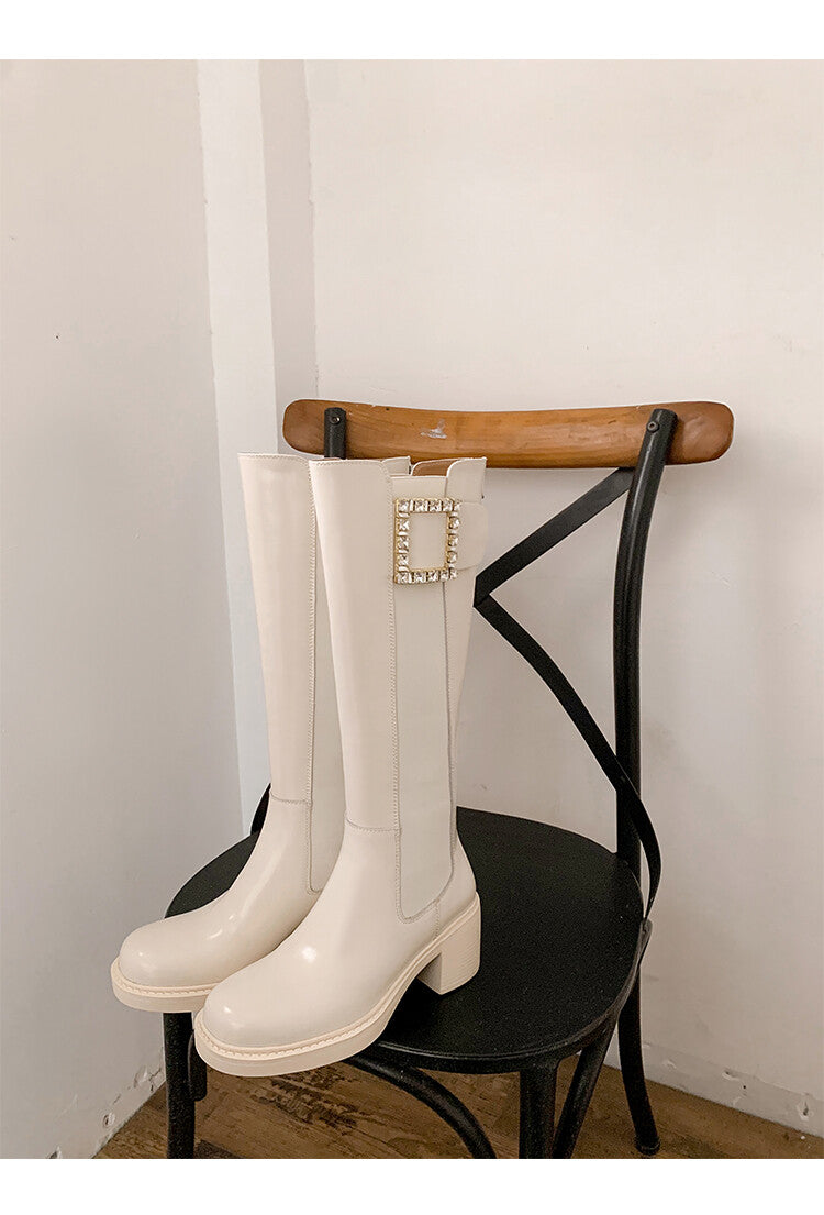 Karin Luna Bestseller Spot Goods Exquisiteness round Head Elastic Long Boots