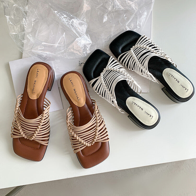 Karin Luna In Stock Spot Goods  Resort Style Handwoven Flat Sole Slippers