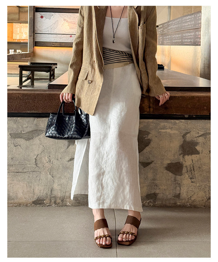 Karin Luna Hot-Selling Element Amber Heel~Spot Goods Spot Goods  Vacation Style One-Strap Amber Irregular Heel Slippers