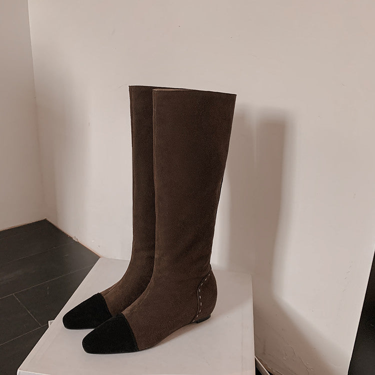 Karin Luna Color Block Inner Height Increase Mid-Calf Boots