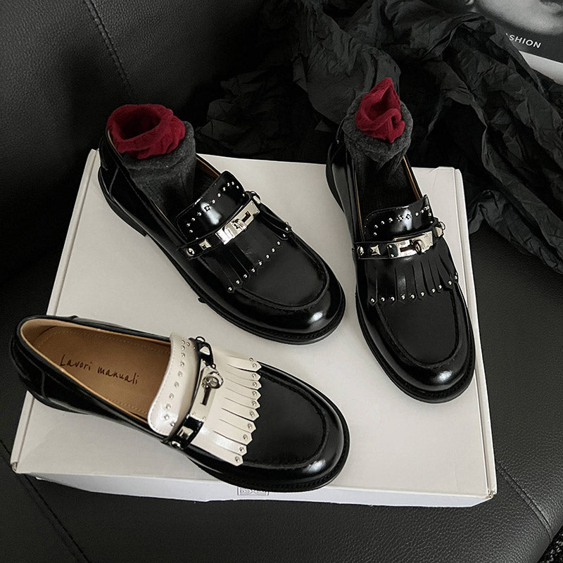 Karin Luna Casual Shoes Series~ Spot Goods Spot Goods Hot-selling Tassel Element Small Gold Buckle Single Shoes