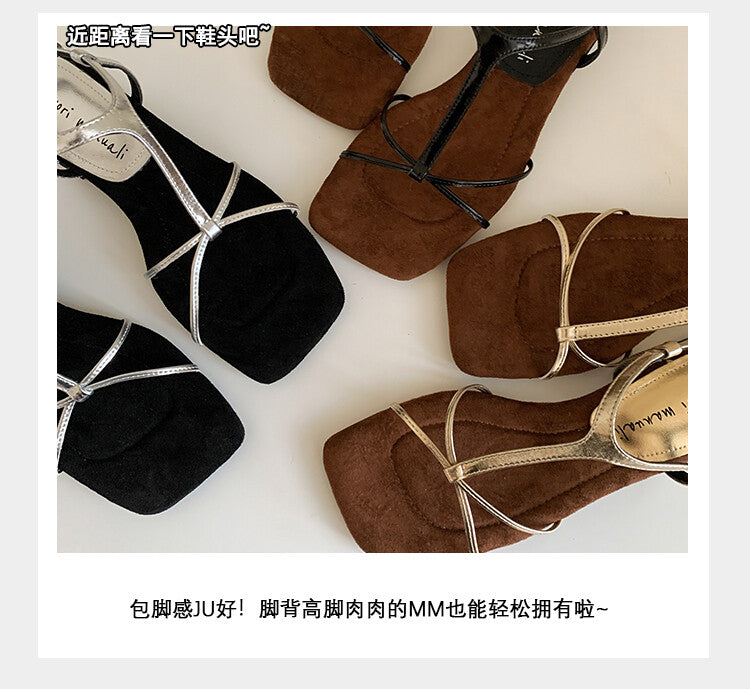 Karin Luna Bestseller Popular Featured products a Large Number of Spot Goods  Comes with data included  Thin Strap T Word Sandals