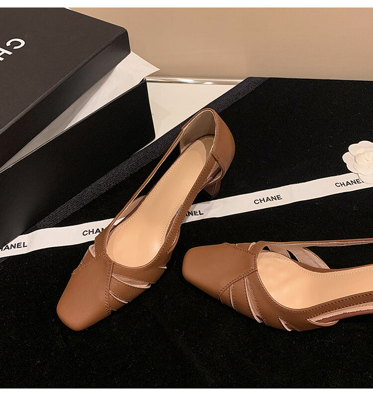 Karin Luna Hot-Selling Retro Big Item Big Goods Available for sale all seasons French-style Hollow Out Single Shoes Full leather inside and out