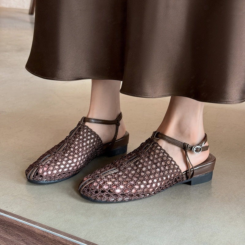 Karin Luna In Stock Spot Goods  Resort Style Series~Casual woven closed-toe flat sandals