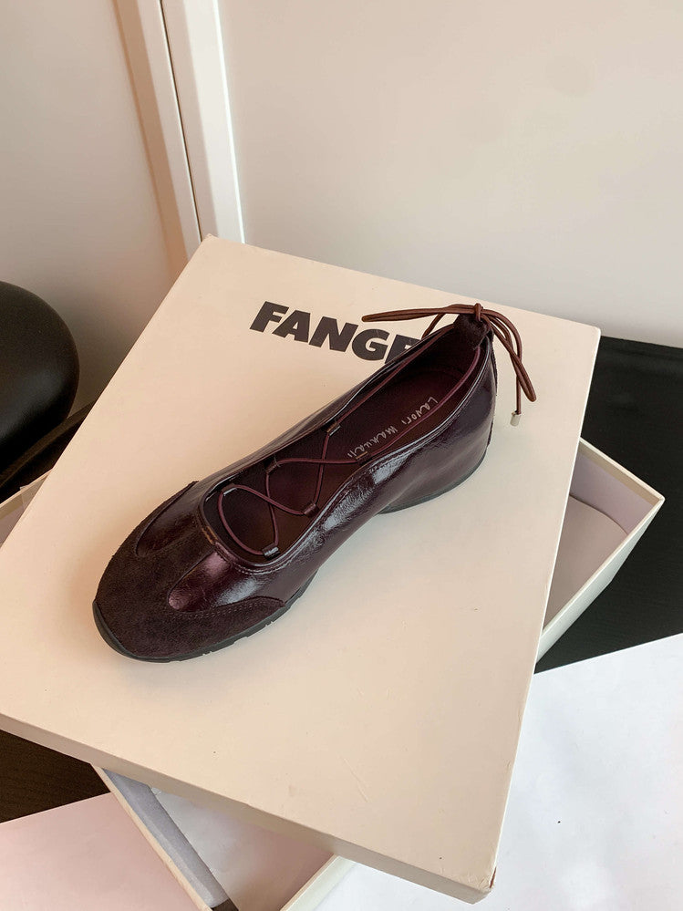 Karin Luna Basic Versatile British Style Casual Lace-up Flats