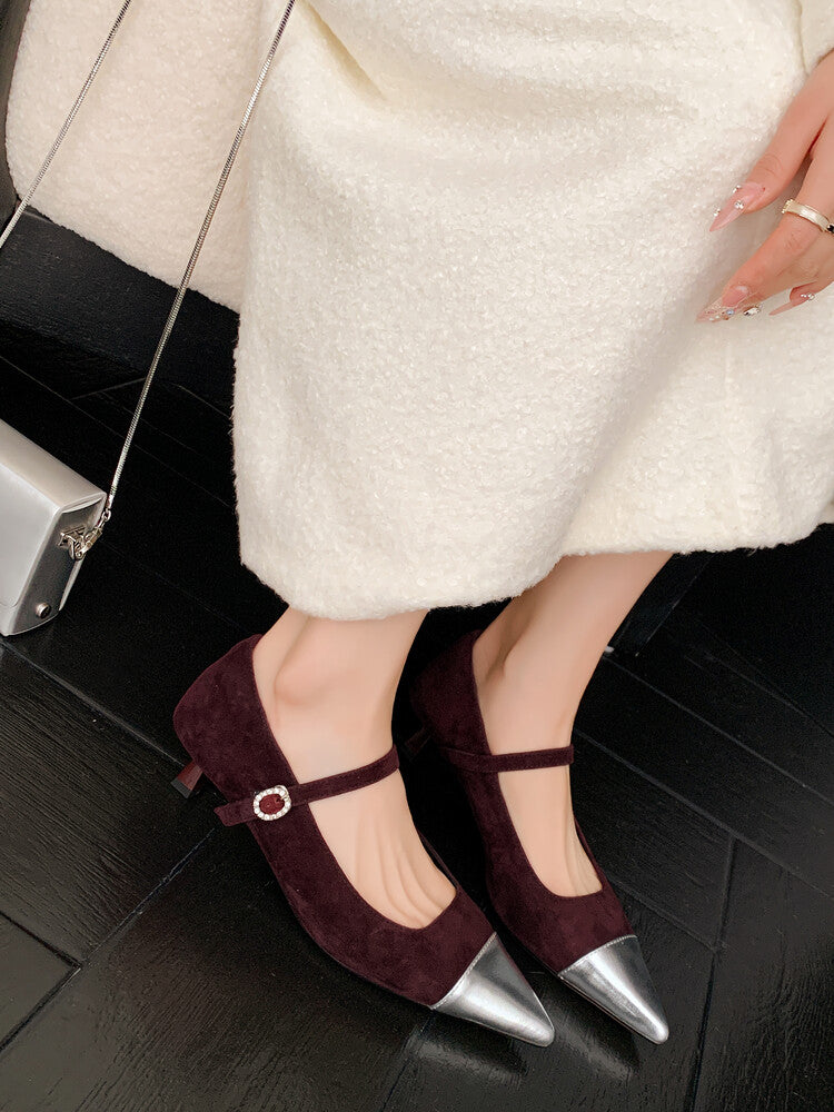 Karin Luna In Stock  Spot Goods In Stock  Classic Color Block Pointed Toe Hot-Selling Elegant Stiletto Pumps